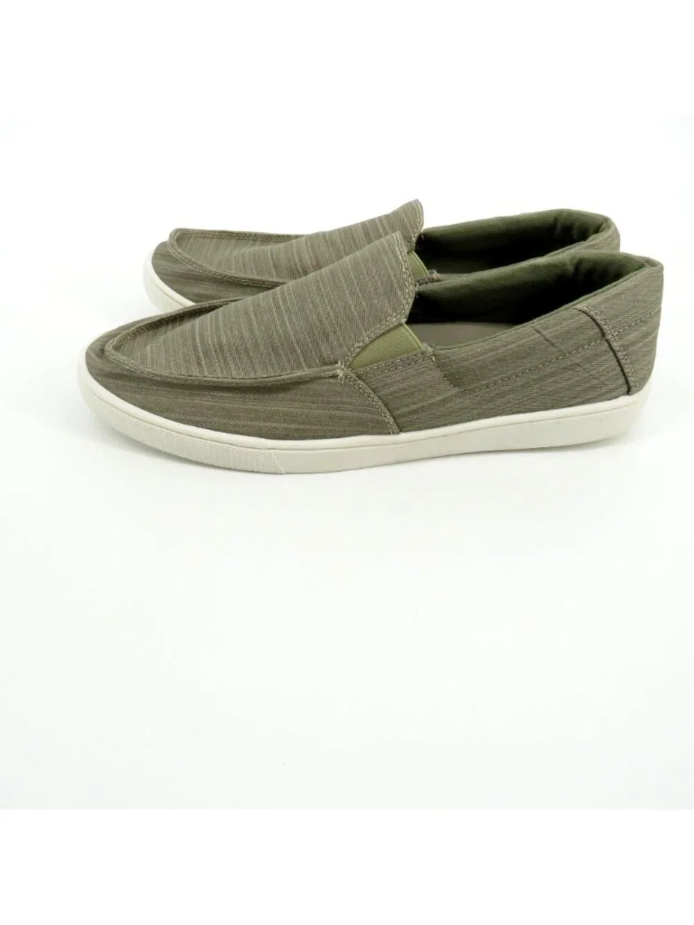 Aleader Mens  Slip-On Loafers Olive Green Canvas Shoes Size 10